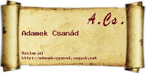 Adamek Csanád névjegykártya